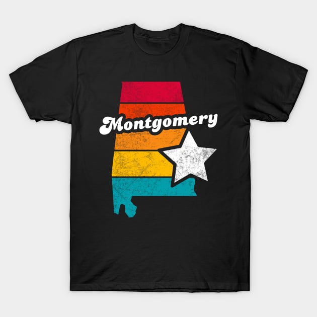 Montgomery Alabama Vintage Distressed Souvenir T-Shirt by NickDezArts